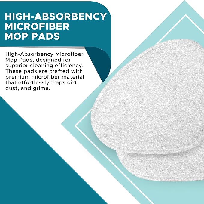 Steam & Go Premium Microfiber Pads for Steam Mops, Floor Steamers, and Carpet Steamers - Washable & Reusable - 2 Pack