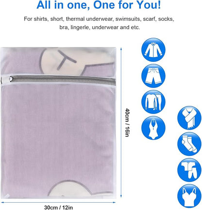 6 Pcs Laundry Bag, 12“x16”Mesh Laundry Bags for Delicates, Garment Gag for Washing Machine, for Daily Organization Travel Packing Wvzedm