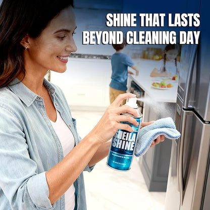 Sheila Shine 12 x 10oz Stainless Steel Cleaner and Polish With Cloth - Cleans, Polishes & Protects Kitchen Appliances, Refrigerators, Sinks, Ovens & Grills - Stainless Steel Fridge Cleaner