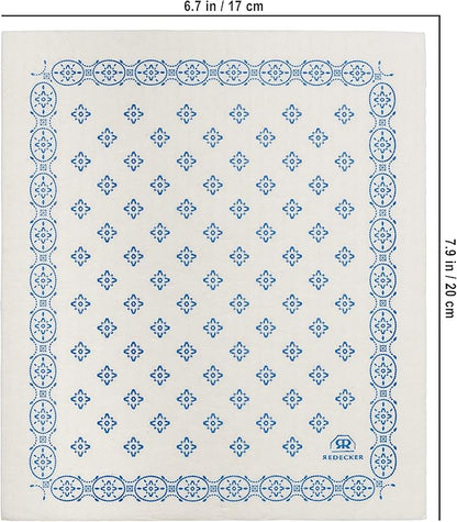 Redecker Reusable Cellulose Dishcloth, Set of 2, Eco-Friendly and Biodegradable Sponge Cleaning Cloths, Machine Washable, Durable, Absorbent, No Odor, Made in Germany