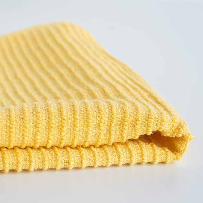 Now Designs Ripple Kitchen Dishcloth Lemon 13 x 13in Set of 4