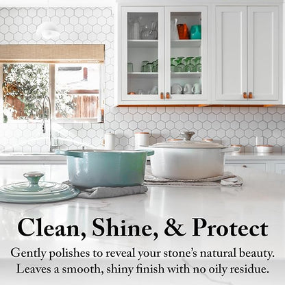 Goddard's Granite & Marble Spray Polish - Clean and Shine Countertops, Tile, and Stone with Carnauba Wax - Water Stain Protection, 23oz