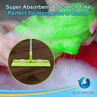 Blue Horizon Large Microfiber Cleaning Towels, 36-Pack Wash Cloths, Ultra Soft Plush Microfiber Cleaning Cloth, Products (Green, 16" X 16")