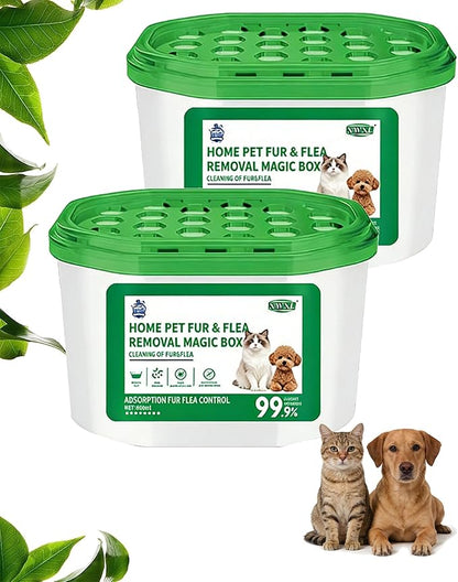 Home Pet Fur & Odor Removal Magic Box, 360° All-Round Airborne Hair Collector, Full-Angle Floating Fur & Dander Trap, Powerful All-Direction Pet Hair Removal and Deodorization (2 PCS)