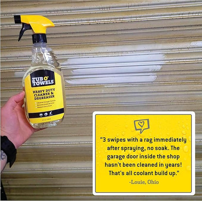 Tub O' Towels Heavy Duty Cleaner and Degreaser Spray Helps in Removing Oil Tar Paint Dirt Caulk Grease Grime Gunk Epoxies, Industrial Strength, Home & Auto, Made In USA, Citrus Scent, 24oz