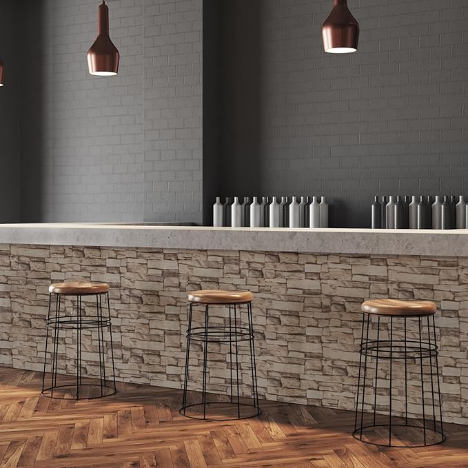 20PCS 3D Wall Panels Peel and Stick Foam, Self-Adhesive Decorative 3D Brick Wallpaper Wall Covering, Faux Stone Wall Panel Foam Brick for Living Room, Kitchen, Bathroom
