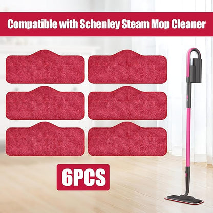 Yuunaie Steam Mop Pads for Schenley, 6-Pack Microfiber Pads for Schenley Steam Mop 7 in 1, Machine Washable Reusable Replacement Mop Pads Compatible with Schenley Steam Mop Cleaner