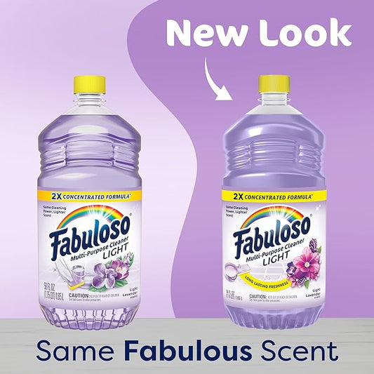 Fabuloso 2X Multi-Purpose Cleaner, No Rinse Floor Cleaner, Long-Lasting Freshness, Light Lavender Scent, 56 fl oz