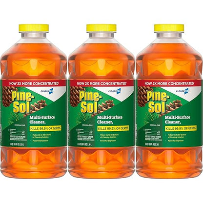 CloroxPro Pine-Sol Multi-Surface Cleaner, All Purpose Cleaner, Original Pine, 80 Fluid Ounces, Pack of 3 (60606) (Package May vary)