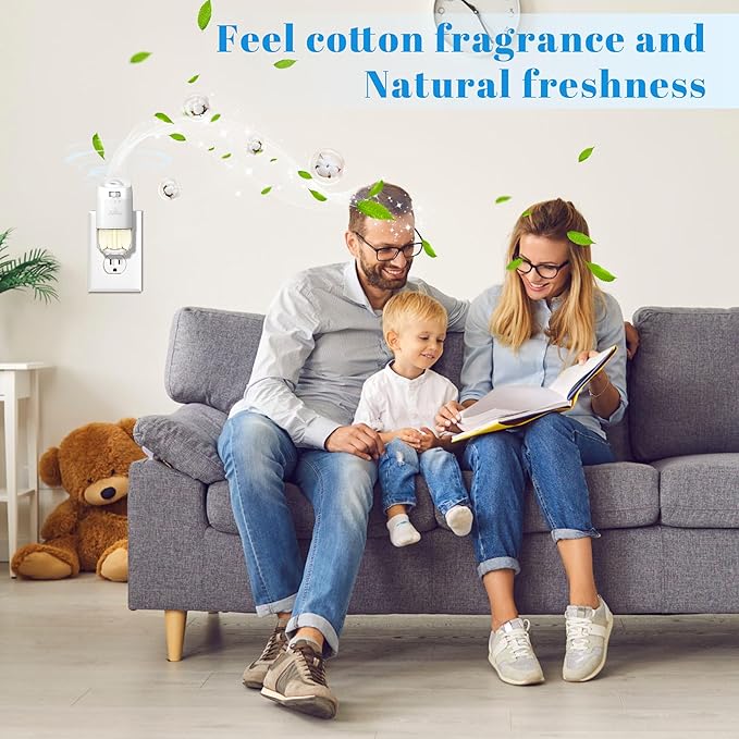 Plug In Air Freshener Refills for Home, Hawaiian, Jasmine & Cotton Scents for Bathrooms & Kitchen, 6 Count Plug Refill for Bedrooms, Office, Compatible with Air Wick & Glade, Not Include Glade Plus