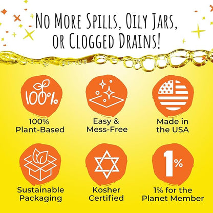 FryAway® Pan Fry Cooking Oil Solidifier, Super Value 10-Pack (40 Packets, Solidifies Up to 5 Gallons), Plant-Based Grease Solidifier & Oil Hardener Powder for Easy Disposal, Shark Tank, Made in US