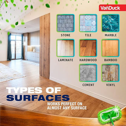 VanDuck Dust Mop Refill Compatible with Swiffer Sweeper (2 Pack) - Microfiber Pet Heavy Duty Dry Cloth Refills - Reusable Mop Pad (Handle is Not Included)