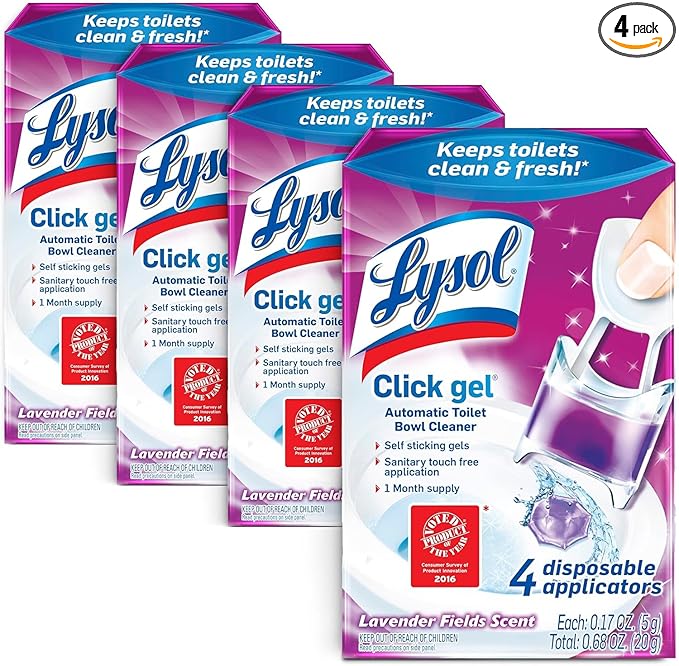 Lysol Automatic Toilet Bowl Cleaner, Lavender, (Pack of 4, 24 Count Total)