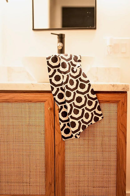 || 3 Pack|| Double Sided || Not Your Ordinary Dish Towels || Waffle Weave Microfiber || Highly Absorbent || Hanging Loop || Dish Cloths || Modern || Designer Prints (Black)