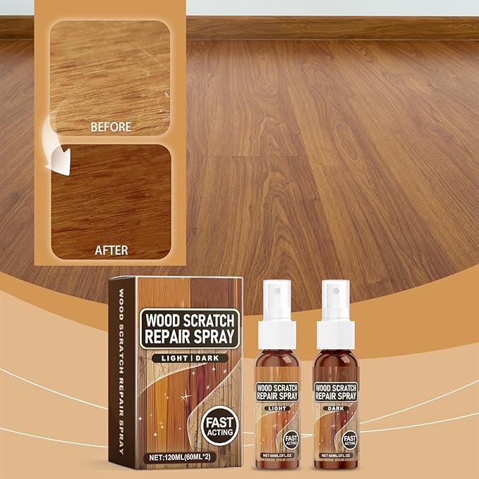 Instant Fix Scratch Remover - Wood Scratch Repair Spray, Quick Solution | Powerful Floor Polish and Restorer Enhancing Natural Shine, Eliminating Scratches and Creating A Protective Barrier