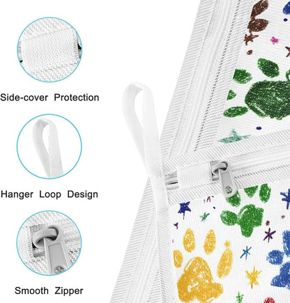 Mesh Laundry Bags Lingerie Bags for Washing Delicates 2 PCS Durable Wash Bag with Zipper Small and Medium Washable Paw Prints and Stars
