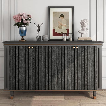 FunStick 24"x200" Black Wood Slats Peel and Stick Wallpaper Removable Wood Contact Paper Peel and Stick 3D Wood Slat Wall Panel Wall Paper Decor Self Adhesive Wood Wallpaper for Bathroom Cabinets Desk