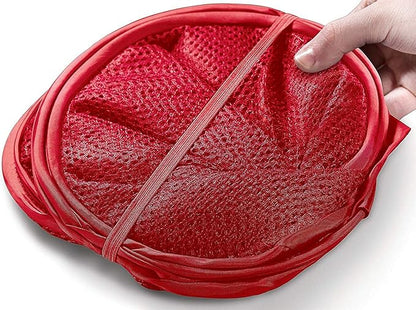 Portable Large Rectangle Laundry Basket with Carry Handles Big Heavy Duty Pop Up Nursery Clothes Hamper Folding Mesh Room Organizer Storage Red