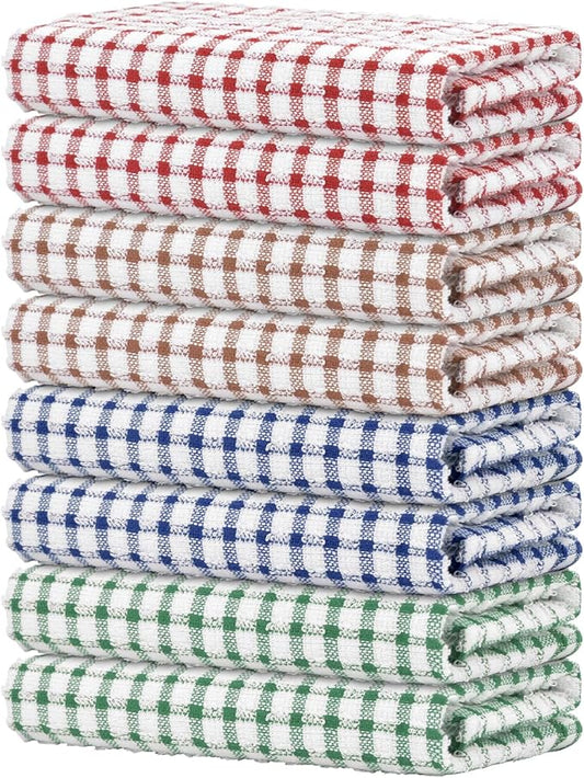 Nialnant 8 Pack Kitchen Towels, Dish Towels for Kitchen, 100% Cotton Dish Cloths for Washing Dishes, Quick Drying Reusable Cleaning Rag - 25 x 16 in