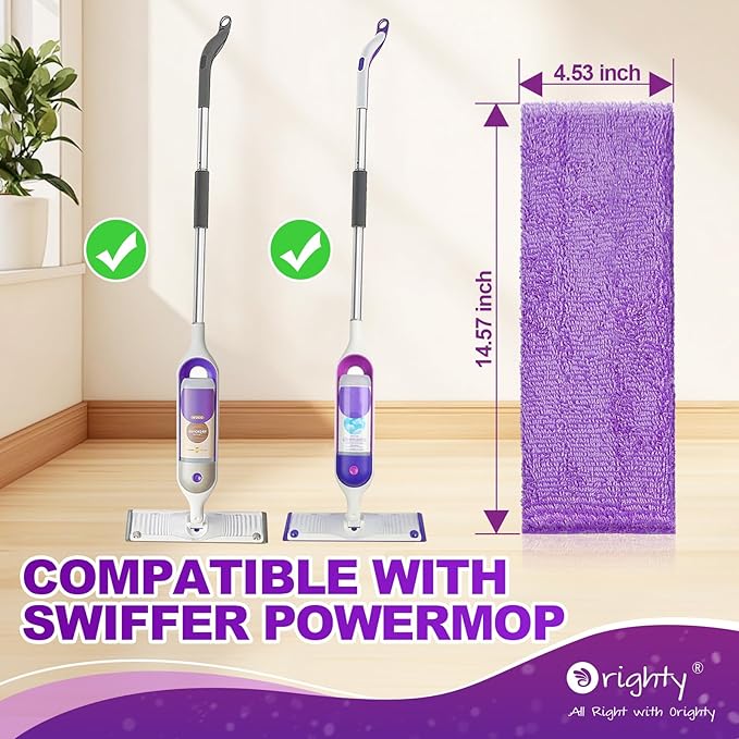 Orighty Reusable Mop Pads for Swiffer PowerMop, 20 Pack Power Mop Pads Refills for 13 ''-15 '' Spray Mop, Microfiber Mop Pads Refills for Multi-Surface Floor, Machine Washable