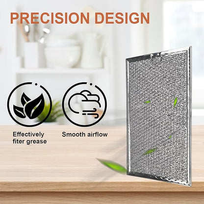 2 Pack W10535950 Aluminum Mesh Grease Microwave Oven Filters Replacement for Whirlpool Replace W10535950, PS8769987