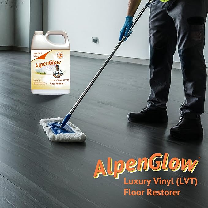 Alpenglow Luxury Vinyl Floor Restorer – High-Gloss Polish & Scratch Repair, Streak-Free Shine, Easy to Apply (Gallon)
