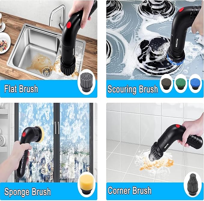 Electric Spin Scrubber Brush Heads Set for NOLYTH Power Spin Scrubber, 6 Pack Replaceable Brush Heads for Cleaning Corners Grout Stain on Stove, Sinks, Tubs, Tiles, Bathroom, Kitchen etc