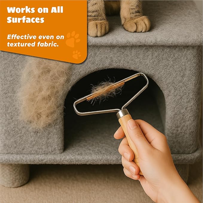 Pet Hair Remover – Multi Fabric Edge Carpet Rake Scraper with Rust-Resistant Copper Blade – Cat and Dog Hair Remover for Couch, Rugs, Car & Furniture (1 Pack)