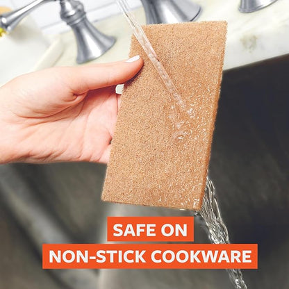 Full Circle Neat Nut, Walnut Scour Pads – Pack of 8 – Powerful, Non-Scratch Dish Scrubber Made with Plant-Based & Recycled Materials, Safe for Nonstick