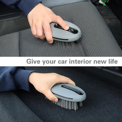 Carpet and Upholstery Cleaning Brush,Carpet Scrubber Stiff Bristle Detailing Scrub Brushes,Interior Leather Brush for Car and Home (2Pcs, Gray)