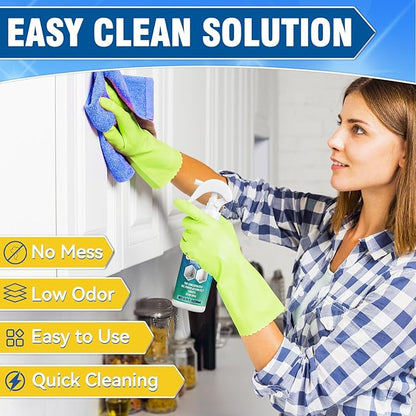 Powerful Mold Stain Cleaner, Multi-Surface Cleaning Spray for Walls, Tiles, Grout, Ceilings, Decks, Sinks, Brick and Washing Machines, Household Interior and Exterior Stain Remover