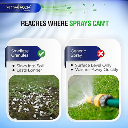 SMELLEZE Outdoor Yard Odor Eliminator for Dogs 2 lb Granular Pet Urine & Poop Deodorizer for Artificial Turf, Grass, Gravel, Patios & Kennels | Safe for Pets & Kids | Long-Lasting