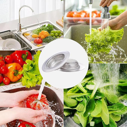 2Pcs Kitchen Sink Drain Strainer,Stainless Steel Kitchen Sink Strainer,Sink Food Catcher, 4.5" Diameter for Most of Kitchen Sinks,Anti-Clogging,Rust Resistant
