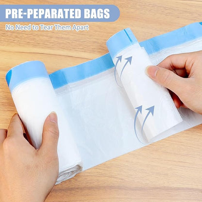 99 Count-Small Trash Bags,4 Gallon Trash Bag Drawstring,White Bathroom Garbage Bags,Tear-Free Garbage Bags,Plastic Wastebasket Liners for Toilet Home Office and Bedroom(White)