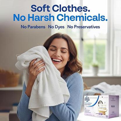 Earth Breeze Fabric Softener Dryer Sheets – Lavender, Hypoallergenic, No Harsh Chemicals, Safe Ingredients – Soft Clothes – Static Cling & Wrinkle Reducer – Gentle Fabric Care – Made in USA (1 Pack)