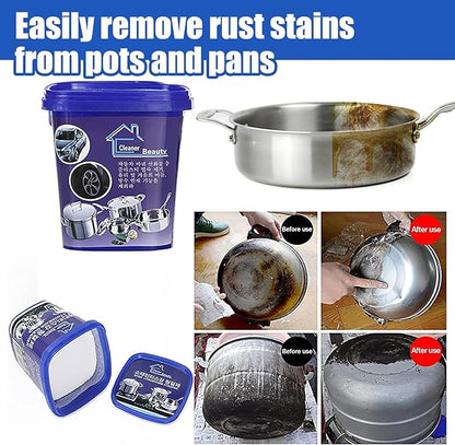 Multi-function Kitchen Pots and Pan Cleaner, Powerful Stainless Steel Cookware Cleaning Paste 500g for House Pots, Sinks,Appliances Surfaces,Kitchen Utensils