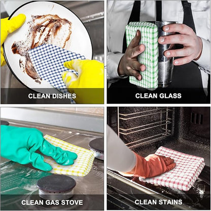 Nialnant 8 Pcs Kitchen Dish Rags,100% Cotton Kitchen Towels Soft Absorbent Quick Drying Dish Cloths for Washing Dishes,Cleaning rags-11 x 11In