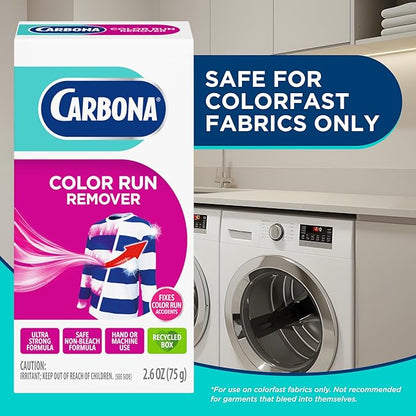 Carbona® Color Run Remover | Powerful Color Bleed Eliminator | Fixes Color Run Accidents | 2.6 Oz, 1 Pack