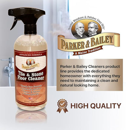 Parker & Bailey Tile & Stone Cleaner - Granite Countertop Kitchen Island Cleaning Spray Marble Tile Slate Quartz Daily Granite Bathroom Counter - 32 oz