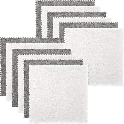 Syhood 12 Pieces Face Wash Cloth 12 x 12 in Makeup Remover Cloths Towel Coral Velvet Facial Microfiber Soft Fast Drying Facial Cleansing Towel for Face(Beige, Gray)