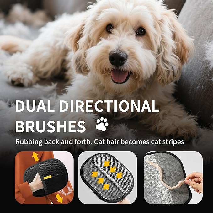 Pet Hair Removal Glove for Cats & Dogs, Electrostatic Pet Hair Gloves, Reusable Pet Hair Remover Tool, Animal Hair Remover for Furniture, Clothing, Couch, Carpet, Car Seat - 1PCS