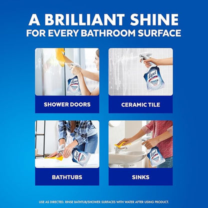 Lysol Power Foaming Bathroom Cleaner,Multipurpose Cleaner For Showers,Bathtubs,Sinks,Disinfectant Spray Kills 99.9% Of Germs,Zero Bleach Cleaning Spray,32 Oz.,(Pack of 3)