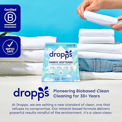Dropps Fabric Softener Pods, Orange Blossom (64 Count) - Laundry Softener For Soft & Fluffy Fabrics | Liquid Softener & Dryer Sheet Alternative | Clean Ingredients | Plastic Free Packaging
