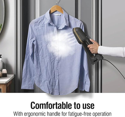 CHI SteamPress 3-in-1 Handheld Garment Steamer & Clamping Steam Iron, No Ironing Board Needed, 200ml Water Tank, 9 Minutes of Steaming, 25 Second Fast Heat-Up, 1500 Watts, 10’ Cord, Black (11600)
