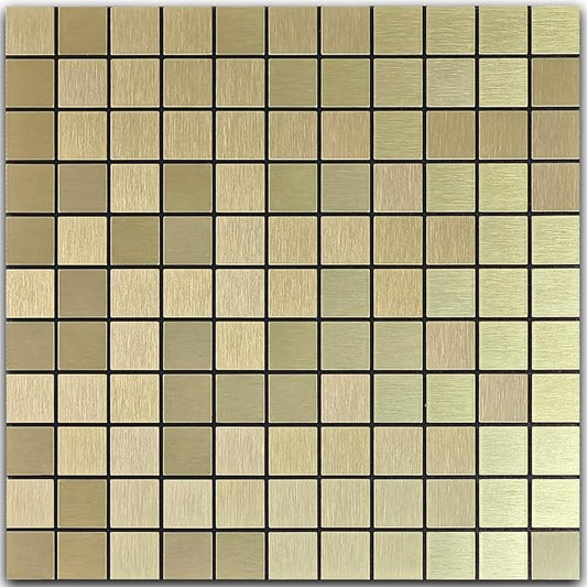 10pcs Waterproof Non-Slip Mosaic Wall Stickers, Heat-Resistant Self-Adhesive Tiles, Easy Cut & Peel for Kitchen Bathroom Bedroom Living Room (10, Golden)