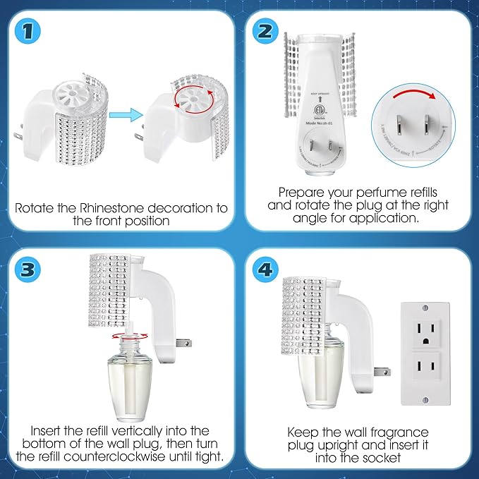 Hohean Wall Fragrance Plug in with Night Light, Compatible with Bath & Body Works WallFlower Fragrance, Wall Plug Fragrances Oil Diffuse with Nightlight for Home, Office (2 Pack,Round)