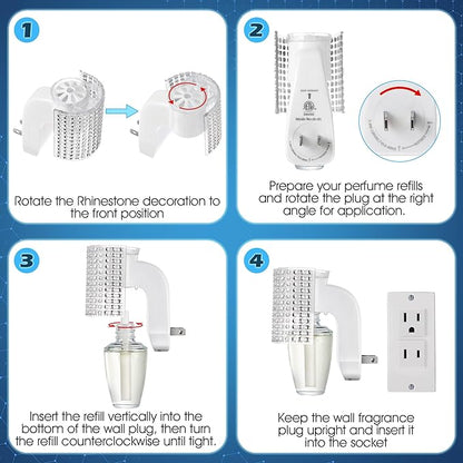 Hohean Wall Fragrance Plug in with Night Light, Compatible with Bath & Body Works WallFlower Fragrance, Wall Plug Fragrances Oil Diffuse with Nightlight for Home, Office (2 Pack,Round)