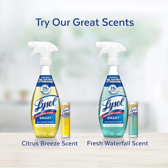 Lysol Smart Multi-Purpose Cleaner, Refill Cartridge, Fresh Waterfall, 0.39 Fl oz