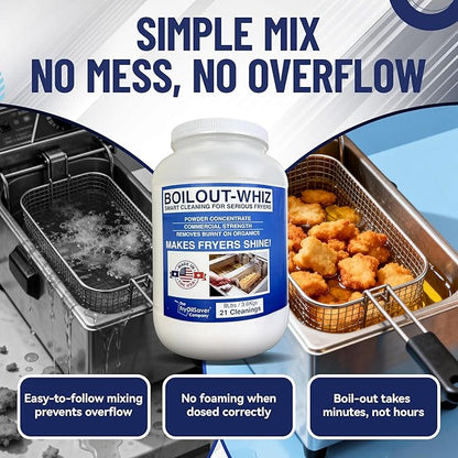 32LB Boil-Out Whiz Deep Fryer Cleaner - Degreaser Powder for Commercial Kitchen Cleaning Oil Saver - Deep Fryer Pot & Coil Safe - Extend Oil Life, Save Time & Energy - by FryOilSaver Co