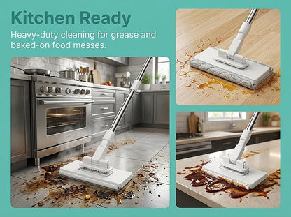2026 New Lazy Mop Clip-on , Reusable Mini Mop with 4 Reusable Cloths, Automatic Cloth Change Function, Wet and Dry Dual Use, Zero-Touch Cloth Operation, Ideal for Floors and Walls